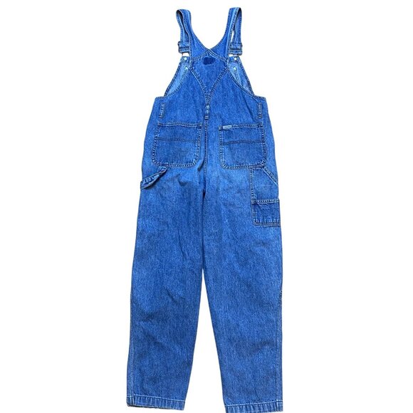 Reformation Repurposed Vintage Calvin Klein Distressed Blue Denim Overalls Women - Picture 2 of 9
